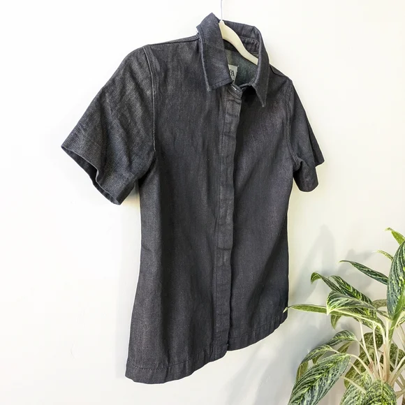 Zara Women's Denim Short Sleeve Shirt - Picture 4 of 7